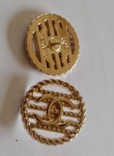 Chanel Button Set of 2 , Size 23 mm Round, Gold ,  Metal