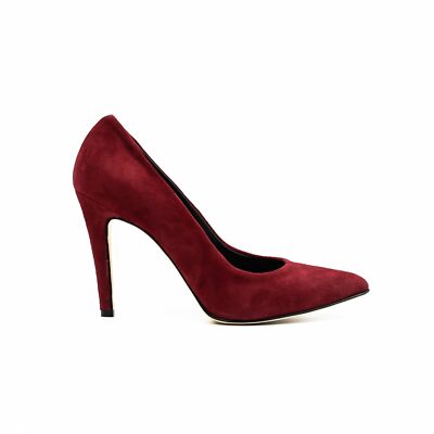 Baleani Burgundy Suede Stiletto Heels Chic Italian 100% Genuine Leather