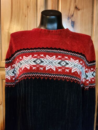 Stunning Red/Black Snowflake Sweater By Carolyn Ta
