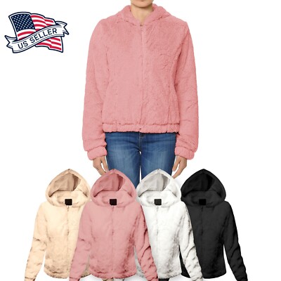 Women's Teddy Bear Fluffy Fleece Hoodies Coat Jacket Winter Thick Warm Outwear