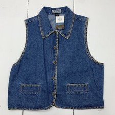 Y Not Womens Denim Christmas “let It Snow” Vest Size Large