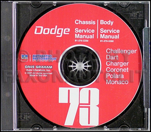 1973 Dodge CD Shop Manuell Dart Swinger Rose LadegeräT Challenger Polara Monaco-image