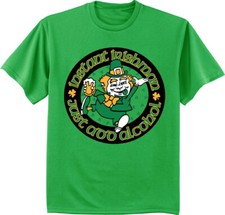 Funny St Patricks Day Shirt Mens Graphic Tee Leprechaun Drunk Drinking Irish