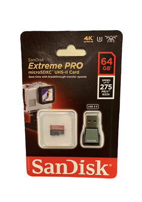 SanDisk Extreme Pro 64GB MicroSDXC UHS-II card