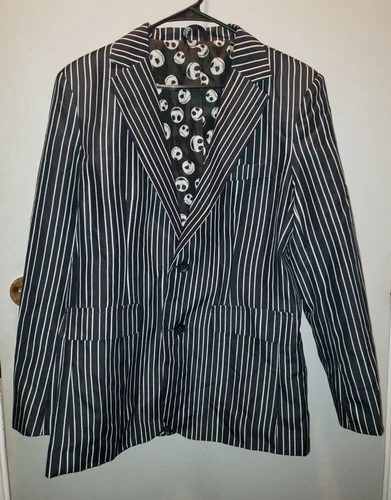 NIGHTMARE BEFORE CHRISTMAS JACK SKELLINGTON BLAZER COAT JACKET MEN'S M OR LG video thumbnail