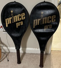 2 Original Vintage 1983 Prince Pro Tennis Racquets Covers Grip Sz. 4.5 4 5/8