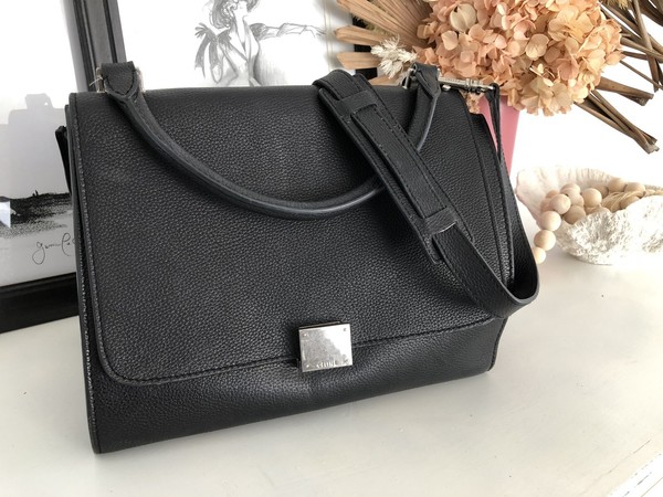 Celine Trapeze Black Handbag Med - Calfskin Leather & Suede