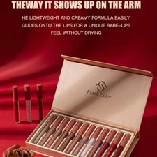 12PCSSet Long Lasting Lip Gloss Glazed Matte Beauty Liquid Lipstick Lip Makeu