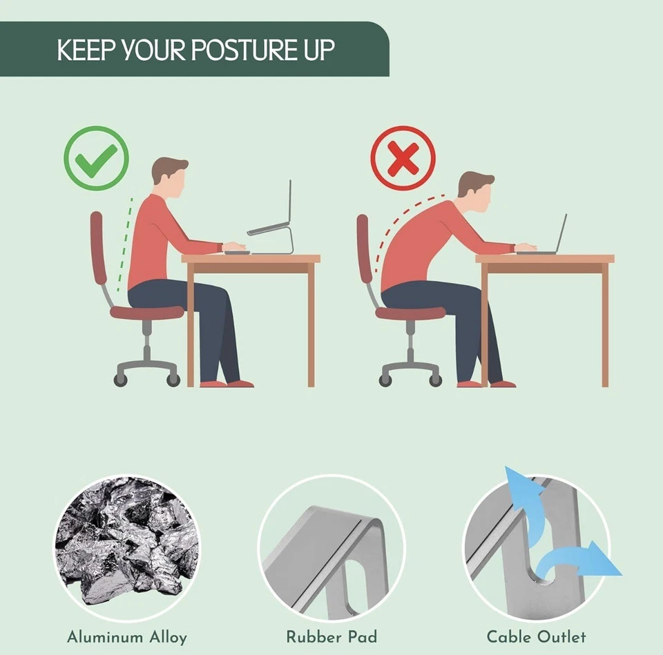 HOME OFFICE Laptop Stand, Ergonomic Aluminum Ventilated Laptop Stand for Desk - Image 4 of 4