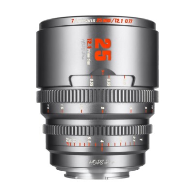 7Artisans Hope Prime 25mm T2.1 Cinema lens for Canon RF mount camera =Titanium=