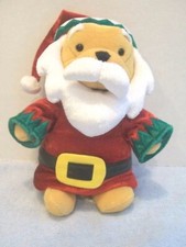 VINTAGE RARE Disney Store Winnie the Pooh Santa Pooh Bean Bag Plush