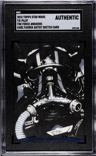 2015 Topps Star Wars Tie Pilot Gabe Farber Artist Sketch Card 1/1