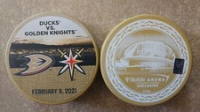 NHL Vegas Golden Knights Vs Anaheim Ducks PUCK 2/9/21 T-Mobile Arena Exclusive