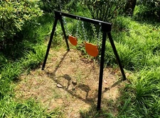 Highwild AR500 Steel Shooting Target Stand System (1 Stand, 2 Chains&6"+8" Gong)