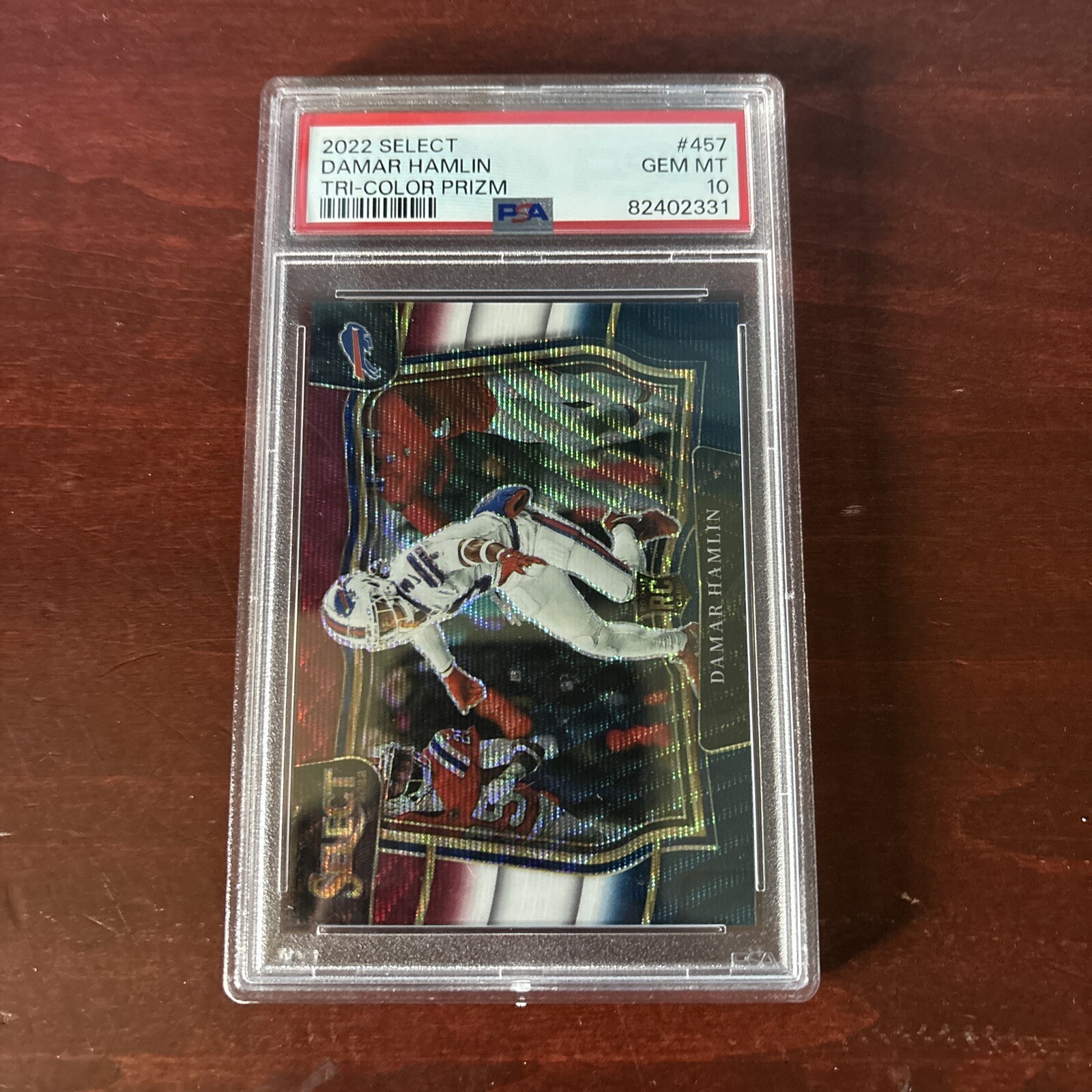 2022 Panini Select Field Level Tri-Color Prizm /75 Damar Hamlin #457 Rookie RC