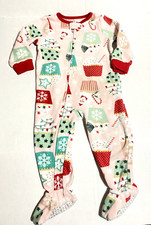 Carters Sleeper Footed Pajamas One Piece Santa Cupcake Pink 18 Months Winter