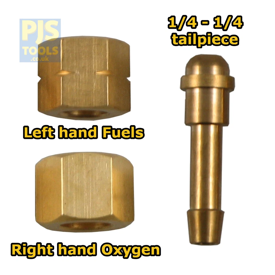 1/4 bsp left / right hand nut or 1/4 hosetail or nut & hose tail set gas welding