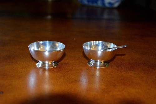 Open Salt Dishes 2 Mexican Sterling Silver - Picture 3 of 7