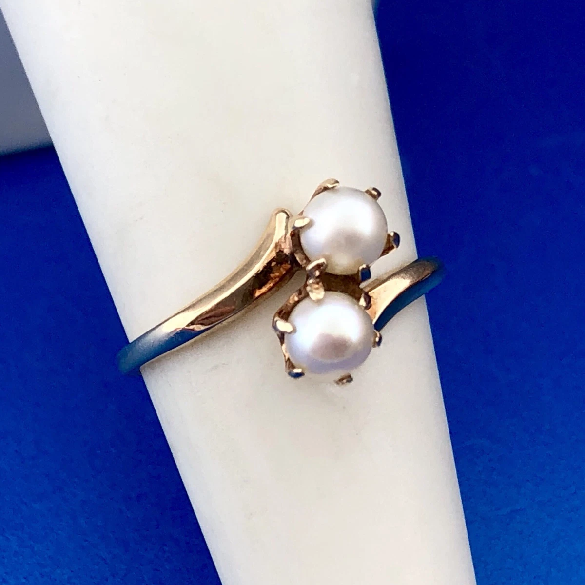 Designer PSCo 10K Yellow Gold Pearl Duo Bypass June Sweetheart
