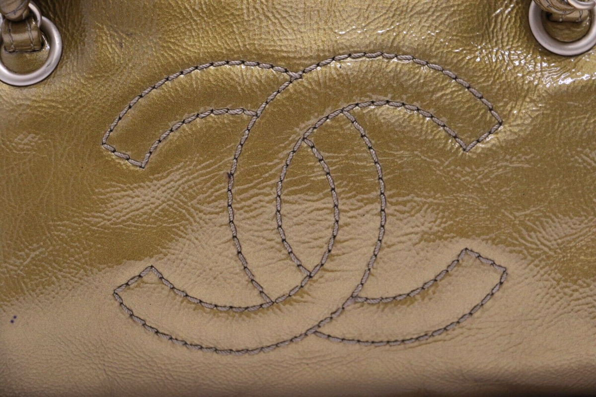 CHANEL Luxe Ligne Gold & Metallic Vintage Patent Leather CHANEL Luxe Ligne Gold & Metallic Vintage Patent Leather