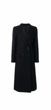 Celine Phoebe Philo Black Wool Double Breasted Coat Size 36