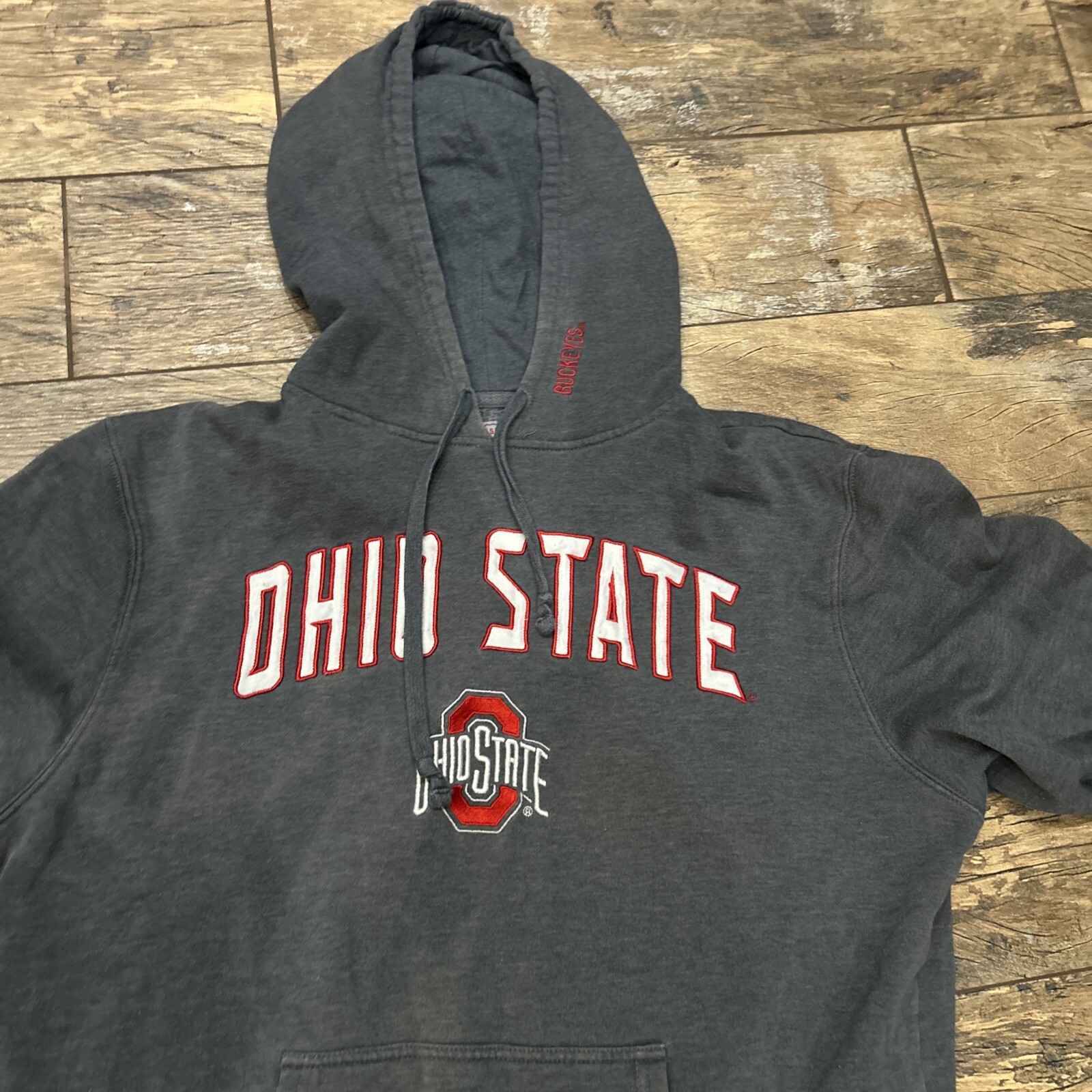 NCAA Ohio State Buckeyes Gray Varsity Pullover Hoodie Size Large