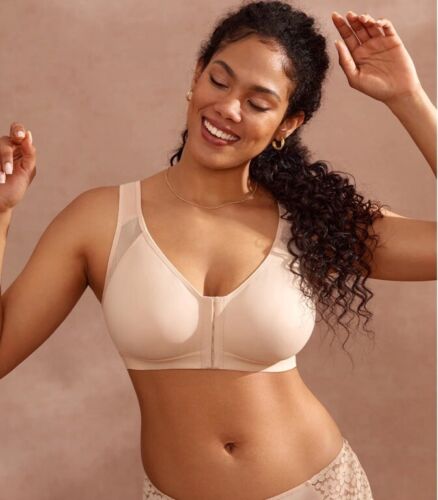 NWT Women’s DELIMIRA Front Close Posture Bra Wireless Full Coverage size 48DD