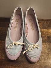 Image of Vintage Cherokee of California Leather Moccasins/Flats Purple/Blue 6.5 BRAND NEW