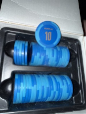Godel Slowplay Boxed set of 48 Blue Clay  10  Poker Chips