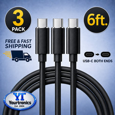3 Pack 6FT USB-C to USB-C Cable Fast Charge Type C Charging Cord Quick Charger
