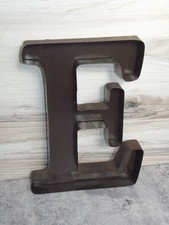 12" Brown Metal Letter E Wall Decor   Matte 3D Industrial Steel Sign Initial A12
