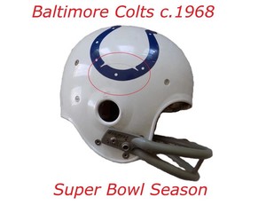 Baltimore Colts Football Helmet RIDDELL KRA-LITE  1968 Super Bowl Season