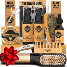 Beard Straightener Grooming Kit for Men, Beard Growth Kit, Wash, Brush Comb