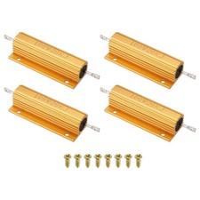 4 Sets 100W 20K Ohm Aluminum Shell Resistor Housing Resistor with Screw