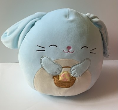 Squishmallows 8'' Buttons the Blue Bunny w/Easter Basket Stuffed Plush Toy