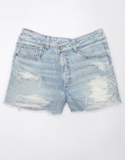 American Eagle AE Light Wash Ripped Distressed Denim Jean Mom Shorts SIZE 6 NWT
