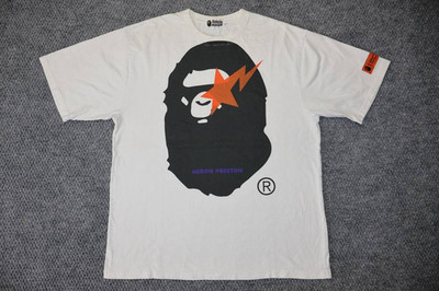 BAPE x Heron Preston Ape Head Lightning Logo T Shirt White XL Streetwear