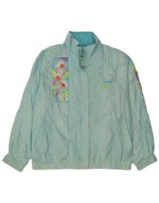 Diadora Womens Oversized Tracksuit Top Jacket UK 14 Medium Blue Floral AK27