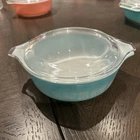 Vtg PYREX Amish Butterprint Turquoise #471 -1 Pt Cinderella Casserole Dish w/Lid