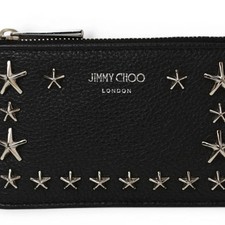 Jimmy Choo Key Case/Coin Case NANCY UUF Leather Star Studs Black/S... GZl1jafs