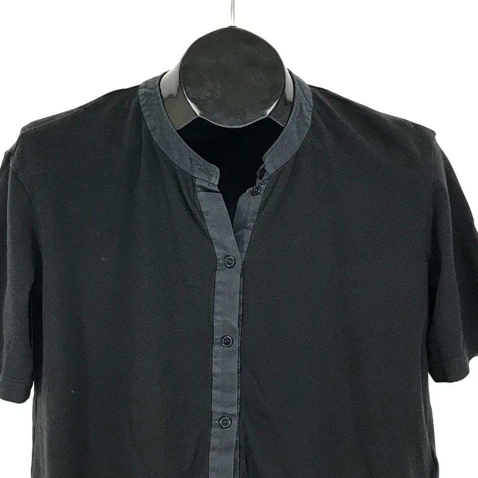 Blusa para mujer Lacoste mezcla de seda manga corta EU 40/mediana negra carrera Foto 2 de 4