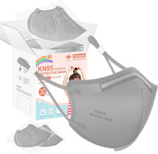 Kids KN95 Adjustable Masks 30 Pack, Individually Wrapped Disposable Masks with A