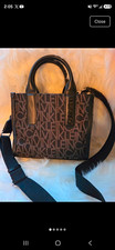 Borsa Calvin Klein nera/grigio logo manico superiore, zip, cinturino staccabile, tasche
