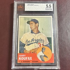 Sandy Koufax 1963 Topps Card #210 BVG 5.5 Excellent+ Dodgers HOF 🚨 CENTERED 🚨