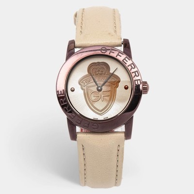Gianfranco Ferre 9085L Champagne Dial PVD Coated Stainless Steel Womens