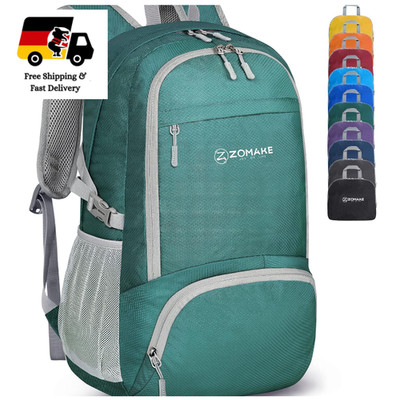 ZOMAKE Faltbarer Rucksack 30L Dunkelgrün Leicht Wasserdicht