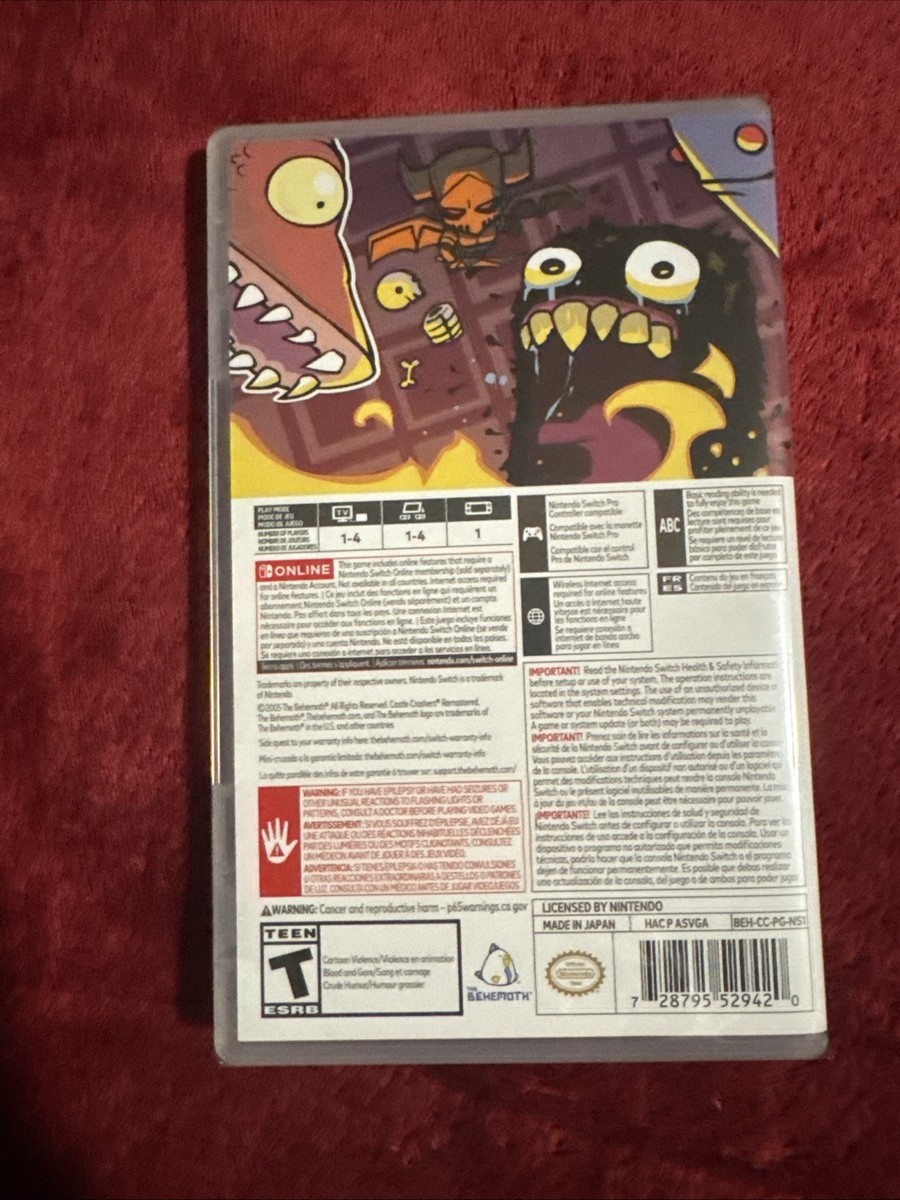 NEW sealed CASTLE CRASHERS REMASTERED Nintendo Switch Behemoth