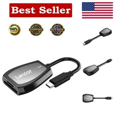 High-Speed USB 3.2 Type-C Reader for SD and microSD Cards - Compact Design