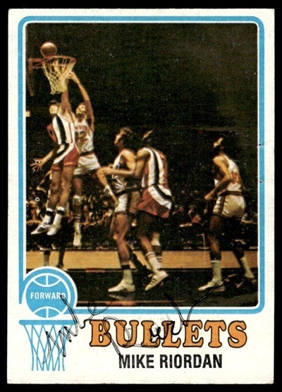1973-74 Topps Mike Riordan IP TTM Autograph Signed Capital Bullets #1
