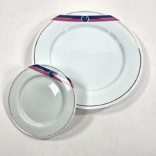 Vintage Air Jamaica Airline China Plates Set 2 ABCO Japan Tradex Pink Blue